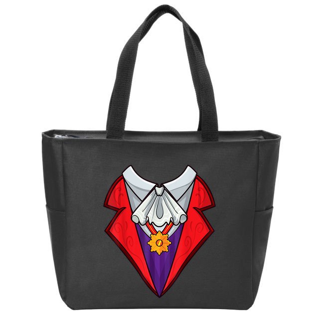 Dracula Vampire Funny Halloween Costume Cosplay Tuxedo Retro Zip Tote Bag