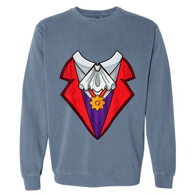 Dracula Vampire Funny Halloween Costume Cosplay Tuxedo Retro Garment-Dyed Sweatshirt
