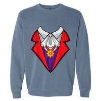Dracula Vampire Funny Halloween Costume Cosplay Tuxedo Retro Garment-Dyed Sweatshirt