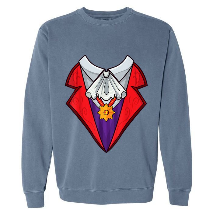 Dracula Vampire Funny Halloween Costume Cosplay Tuxedo Retro Garment-Dyed Sweatshirt