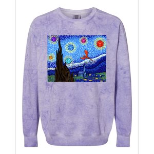 Dungeons Van Gogh Starry Night D20 Dragons Colorblast Crewneck Sweatshirt