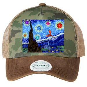 Dungeons Van Gogh Starry Night D20 Dragons Legacy Tie Dye Trucker Hat