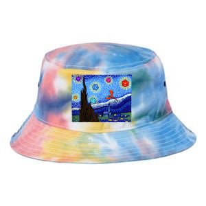 Dungeons Van Gogh Starry Night D20 Dragons Tie Dye Newport Bucket Hat