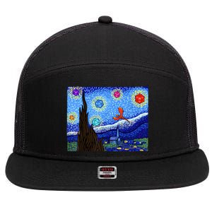 Dungeons Van Gogh Starry Night D20 Dragons 7 Panel Mesh Trucker Snapback Hat