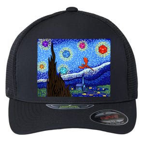 Dungeons Van Gogh Starry Night D20 Dragons Flexfit Unipanel Trucker Cap