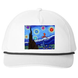 Dungeons Van Gogh Starry Night D20 Dragons Snapback Five-Panel Rope Hat