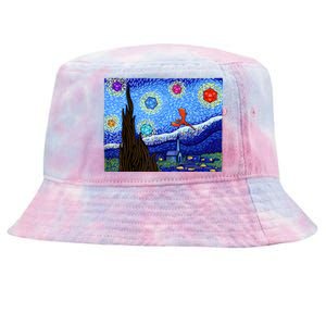 Dungeons Van Gogh Starry Night D20 Dragons Tie-Dyed Bucket Hat