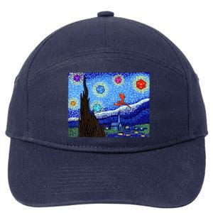 Dungeons Van Gogh Starry Night D20 Dragons 7-Panel Snapback Hat