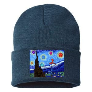 Dungeons Van Gogh Starry Night D20 Dragons Sustainable Knit Beanie