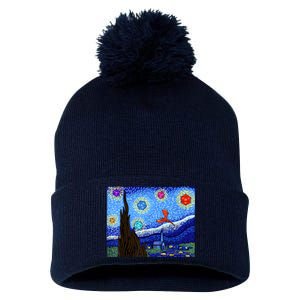 Dungeons Van Gogh Starry Night D20 Dragons Pom Pom 12in Knit Beanie