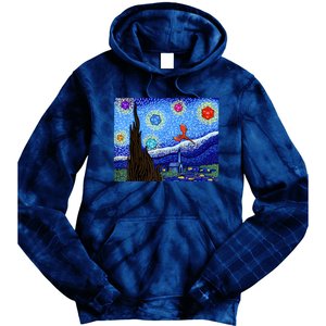 Dungeons Van Gogh Starry Night D20 Dragons Tie Dye Hoodie