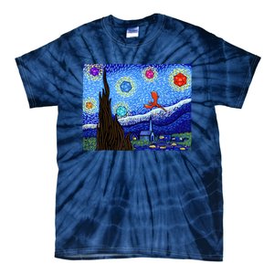 Dungeons Van Gogh Starry Night D20 Dragons Tie-Dye T-Shirt