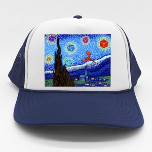 Dungeons Van Gogh Starry Night D20 Dragons Trucker Hat