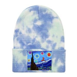 Dungeons Van Gogh Starry Night D20 Dragons Tie Dye 12in Knit Beanie