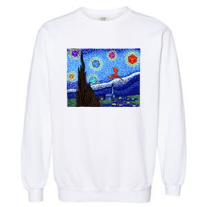 Dungeons Van Gogh Starry Night D20 Dragons Garment-Dyed Sweatshirt