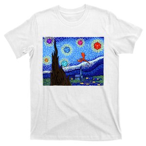 Dungeons Van Gogh Starry Night D20 Dragons T-Shirt