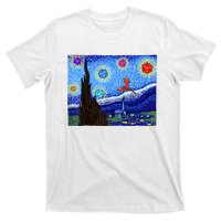 Dungeons Van Gogh Starry Night D20 Dragons T-Shirt