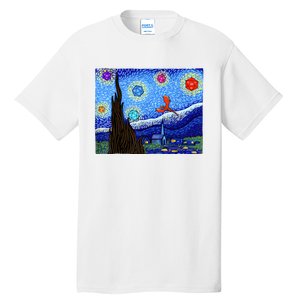 Dungeons Van Gogh Starry Night D20 Dragons Tall T-Shirt