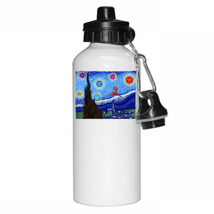 Dungeons Van Gogh Starry Night D20 Dragons Aluminum Water Bottle