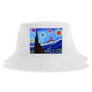 Dungeons Van Gogh Starry Night D20 Dragons Sustainable Bucket Hat