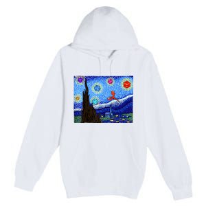 Dungeons Van Gogh Starry Night D20 Dragons Premium Pullover Hoodie