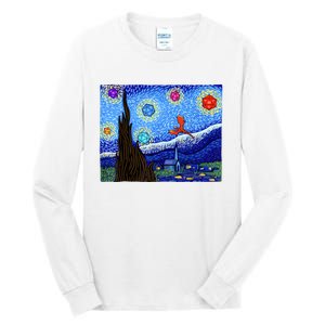 Dungeons Van Gogh Starry Night D20 Dragons Tall Long Sleeve T-Shirt