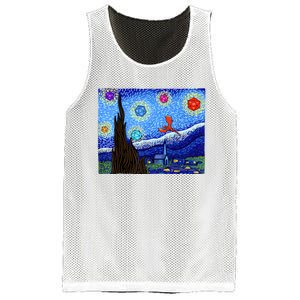 Dungeons Van Gogh Starry Night D20 Dragons Mesh Reversible Basketball Jersey Tank