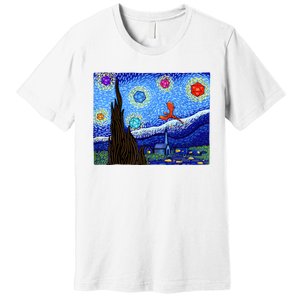 Dungeons Van Gogh Starry Night D20 Dragons Premium T-Shirt