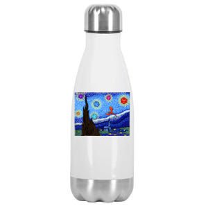 Dungeons Van Gogh Starry Night D20 Dragons Stainless Steel Insulated Water Bottle