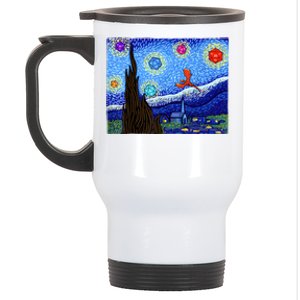 Dungeons Van Gogh Starry Night D20 Dragons Stainless Steel Travel Mug