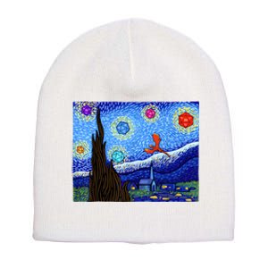 Dungeons Van Gogh Starry Night D20 Dragons Short Acrylic Beanie