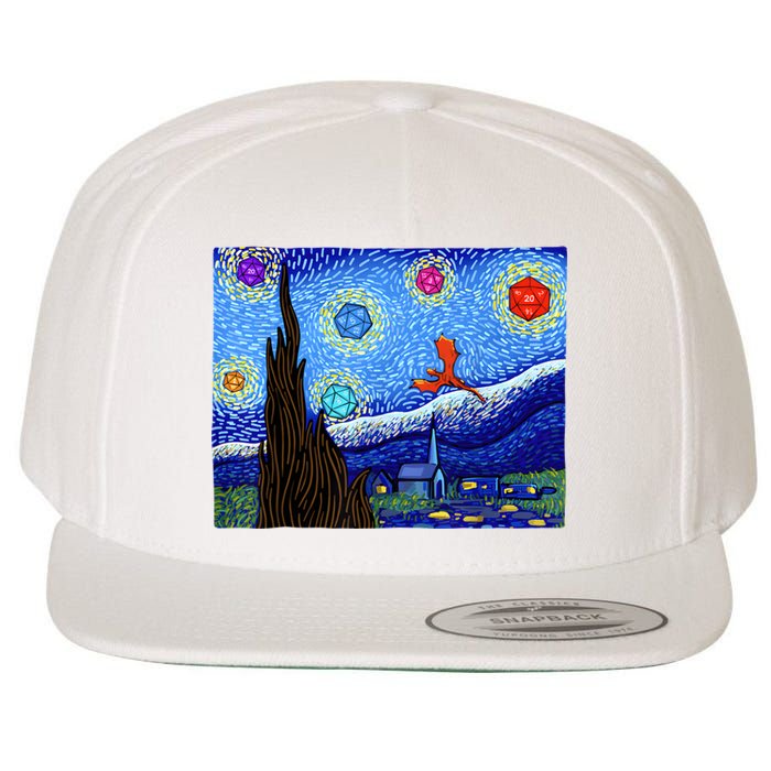 Dungeons Van Gogh Starry Night D20 Dragons Wool Snapback Cap