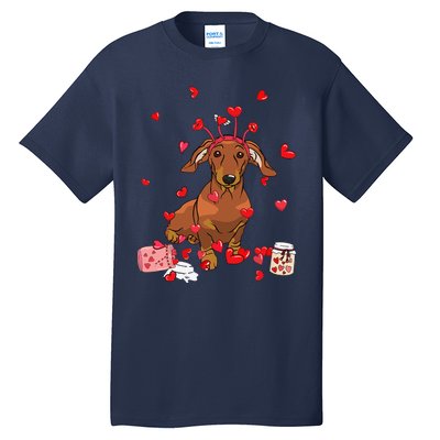 Dog Valentine Gift Cute Dachshund Valentine's Day Tall T-Shirt