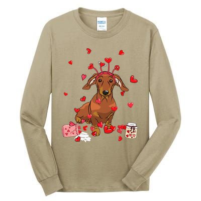 Dog Valentine Gift Cute Dachshund Valentine's Day Tall Long Sleeve T-Shirt