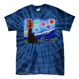 Dungeons Van Gogh Starry Night D20 Dragons Tie-Dye T-Shirt