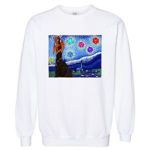 Dungeons Van Gogh Starry Night D20 Dragons Garment-Dyed Sweatshirt