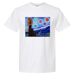 Dungeons Van Gogh Starry Night D20 Dragons Garment-Dyed Heavyweight T-Shirt