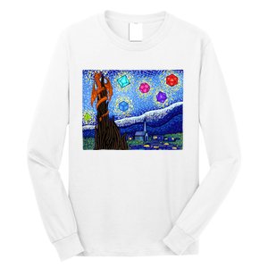 Dungeons Van Gogh Starry Night D20 Dragons Long Sleeve Shirt