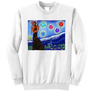 Dungeons Van Gogh Starry Night D20 Dragons Sweatshirt