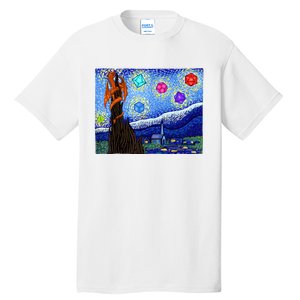 Dungeons Van Gogh Starry Night D20 Dragons Tall T-Shirt