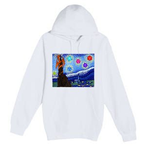 Dungeons Van Gogh Starry Night D20 Dragons Premium Pullover Hoodie