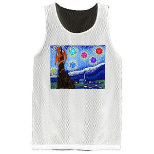 Dungeons Van Gogh Starry Night D20 Dragons Mesh Reversible Basketball Jersey Tank