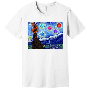 Dungeons Van Gogh Starry Night D20 Dragons Premium T-Shirt