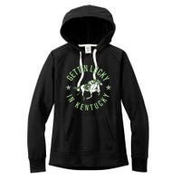 Derby Vintage Getting Lucky In Kentucky Horse Racing Women's Fleece Hoodie