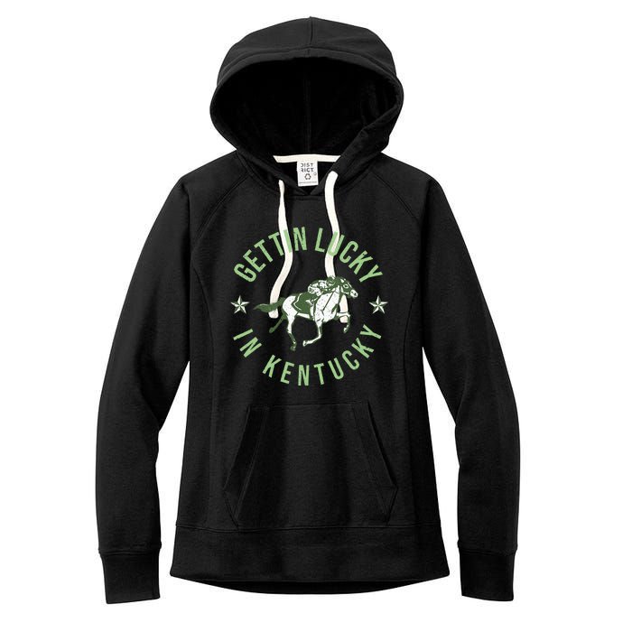 Derby Vintage Getting Lucky In Kentucky Horse Racing Women's Fleece Hoodie