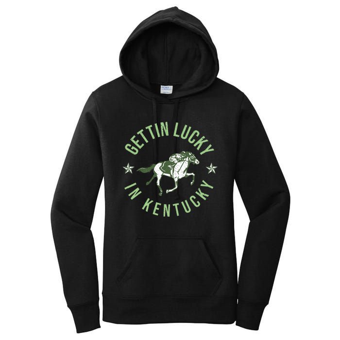 Derby Vintage Getting Lucky In Kentucky Horse Racing Women's Pullover Hoodie