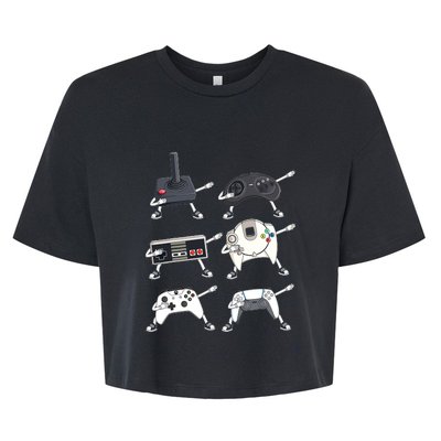 Dabbing Video Game Controllers Funny Boys Gamer Dab Bella+Canvas Jersey Crop Tee