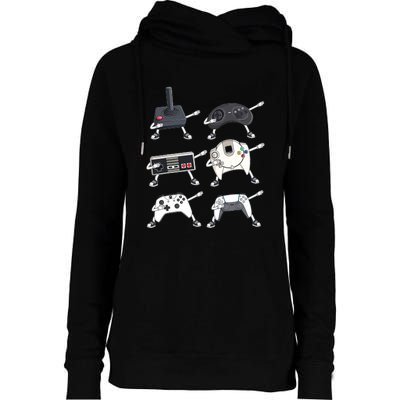 Dabbing Video Game Controllers Funny Boys Gamer Dab Womens Funnel Neck Pullover Hood