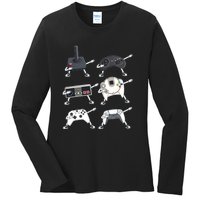 Dabbing Video Game Controllers Funny Boys Gamer Dab Ladies Long Sleeve Shirt