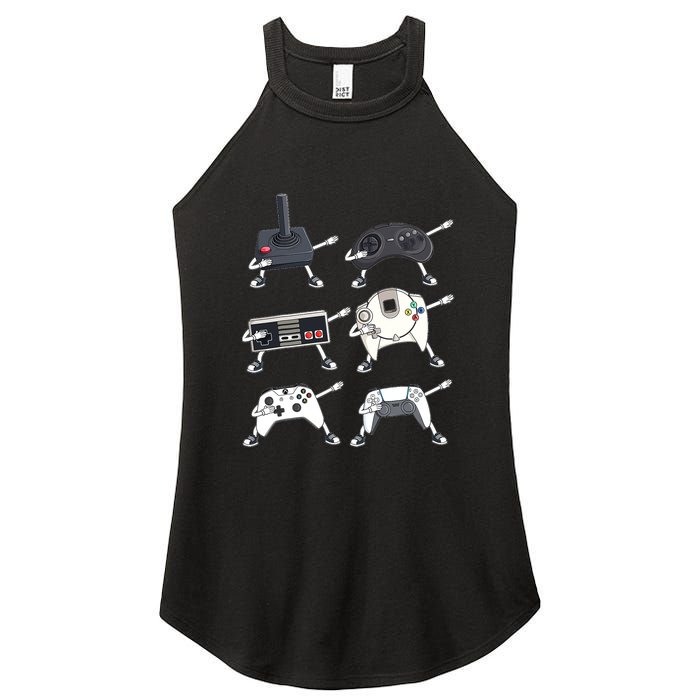 Dabbing Video Game Controllers Funny Boys Gamer Dab Women's Perfect Tri Rocker Tank